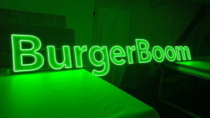 Burger Boom Неонова вивіска